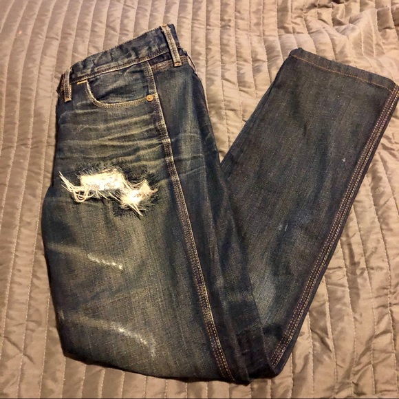 Madewell Rail Straight Leg Distressed Jeans - Picture 6 of 8